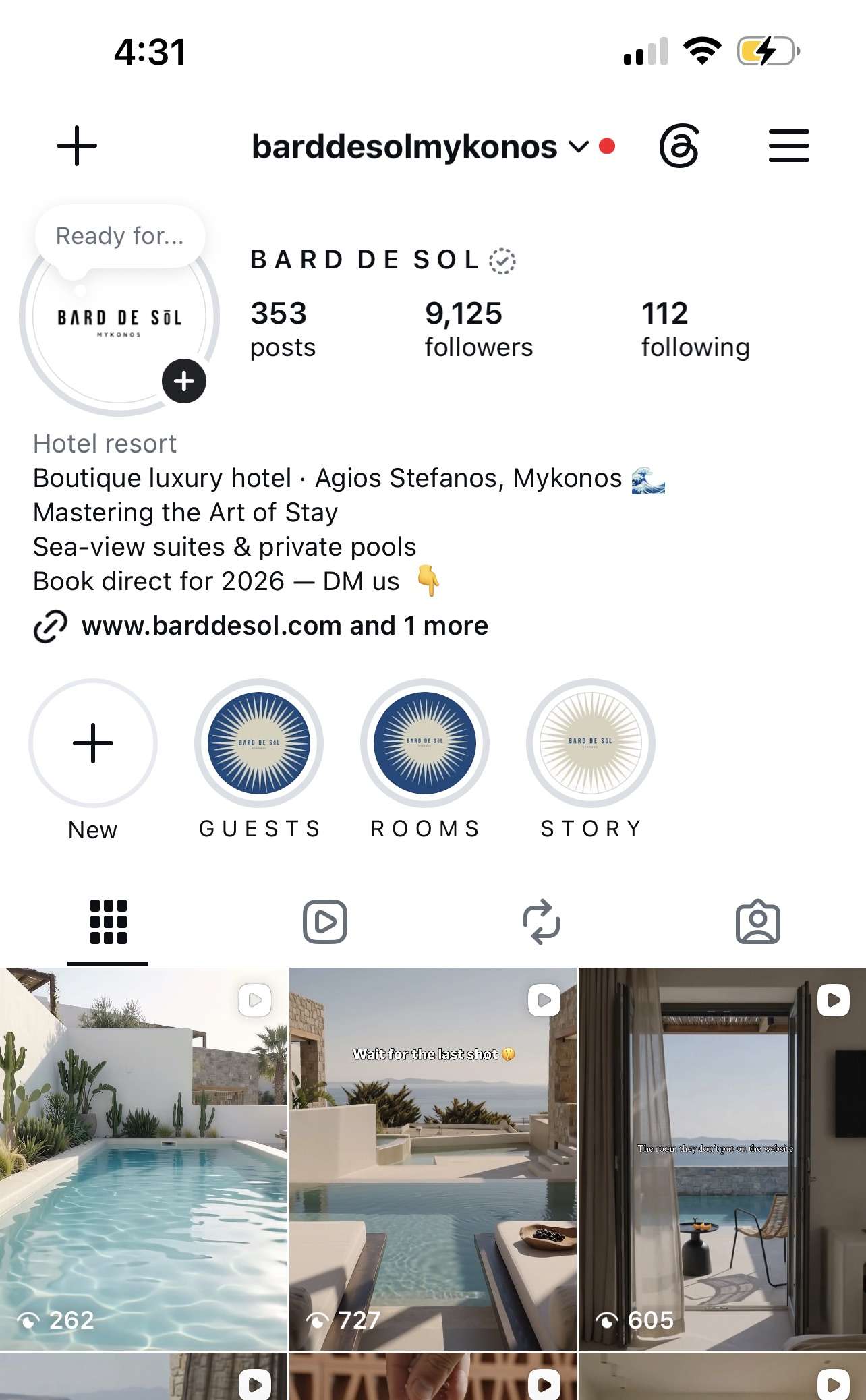 Instagram προφίλ Bard de Sol